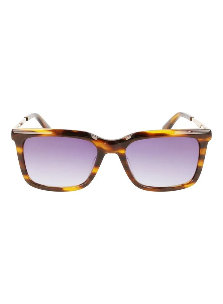 Men's Full Rim Acetate Rectangle Sunglasses CK22517S 5518 (240) Striped Brown