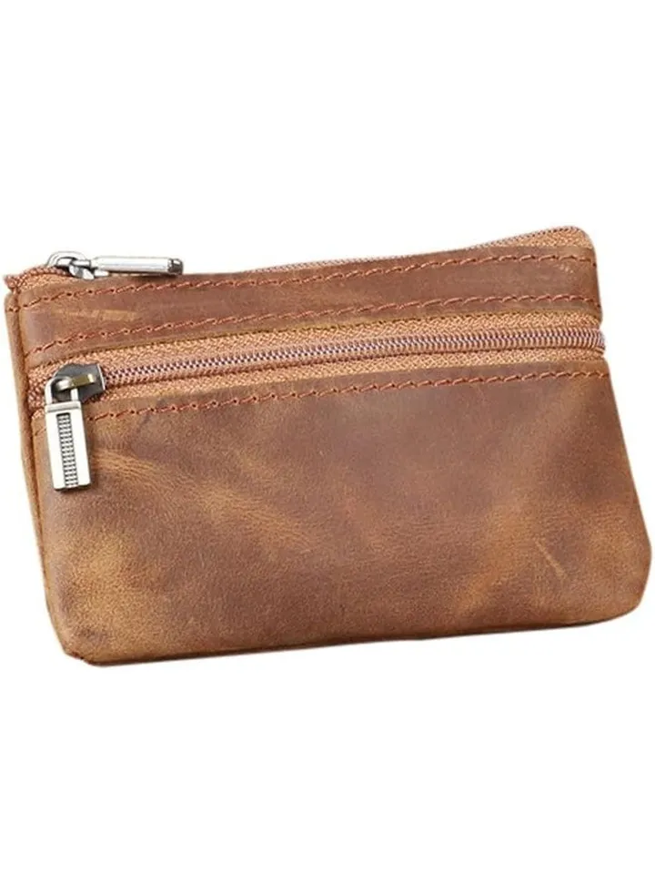 Coin Purse, Coin Pouch with Genuine Leather, Men Tray Purses, Portable Cash Change Wallet, Key Holder Money Pouch for Men for Business, Casual