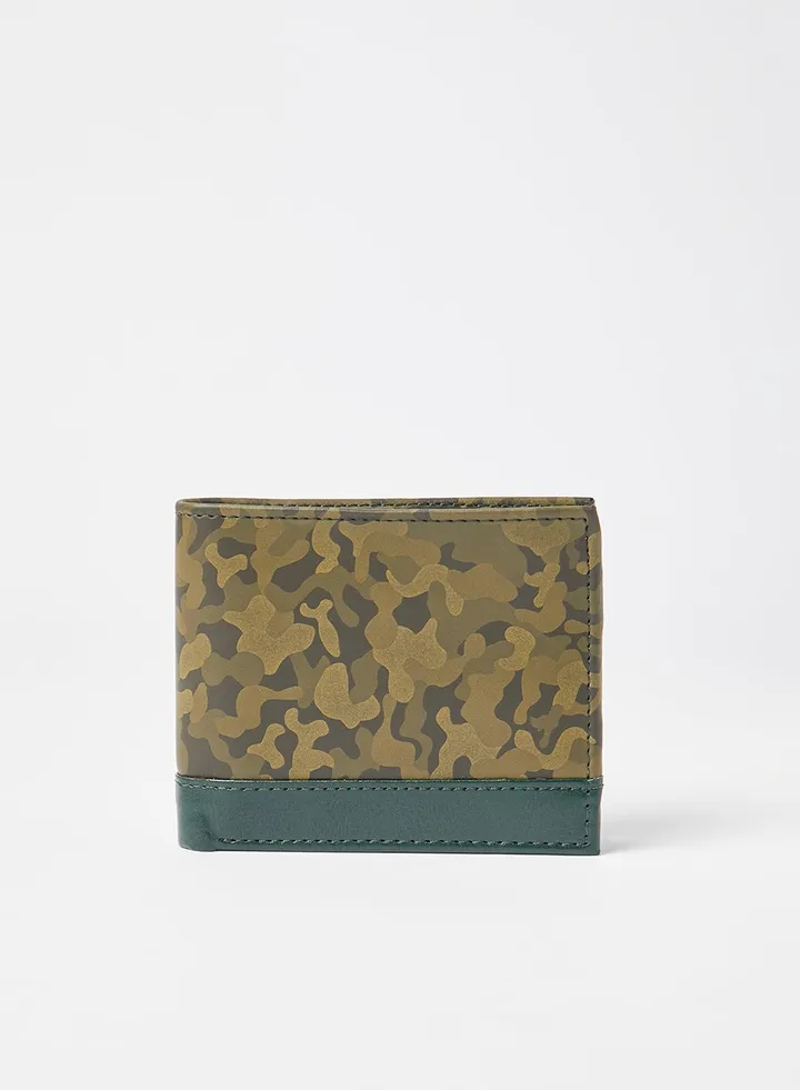 Camouflage Print Wallet Green Multi