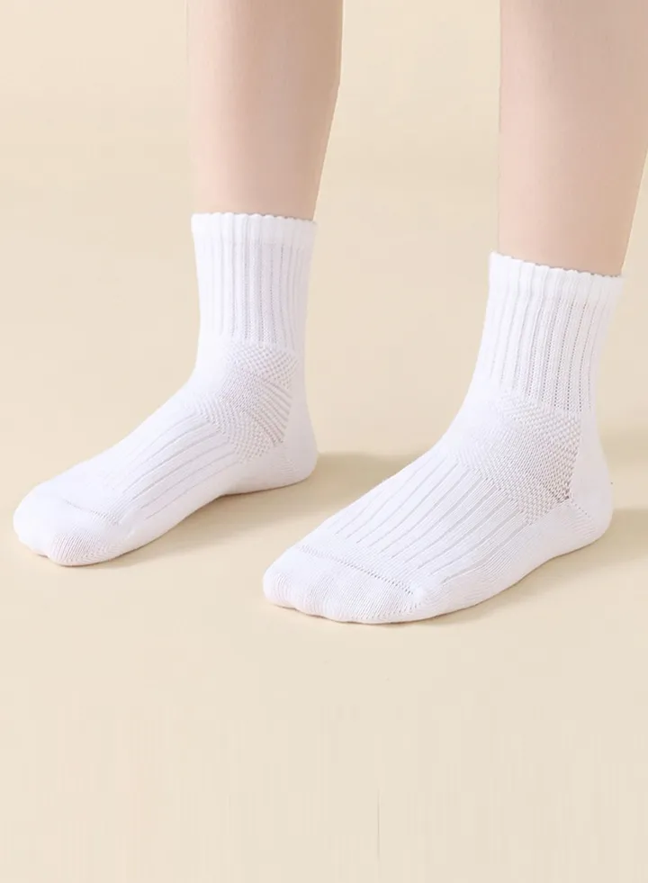 Pack of 5 Pattern White Kids Toddler Crew Socks