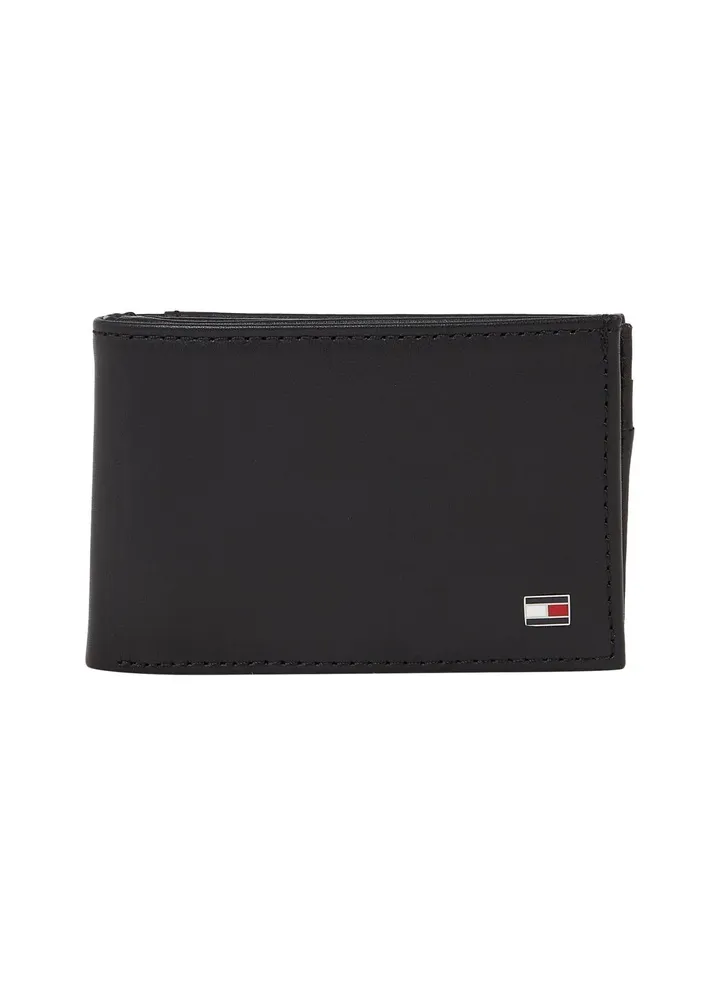 Men's Eton Small Sleek Bifold Leather Wallet, Black