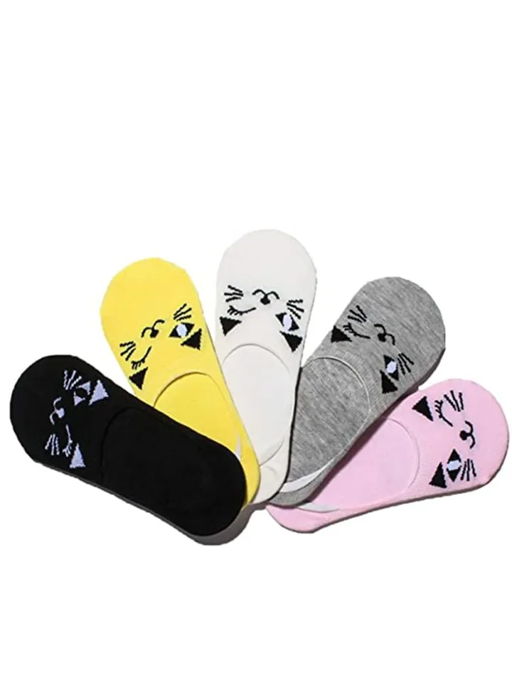 Cotton Socks No Show Kids Cute Cartoon Animals Socks Low Cut Cotton Anti Slip Socks for 6-12 Years Girls Boys Kids
