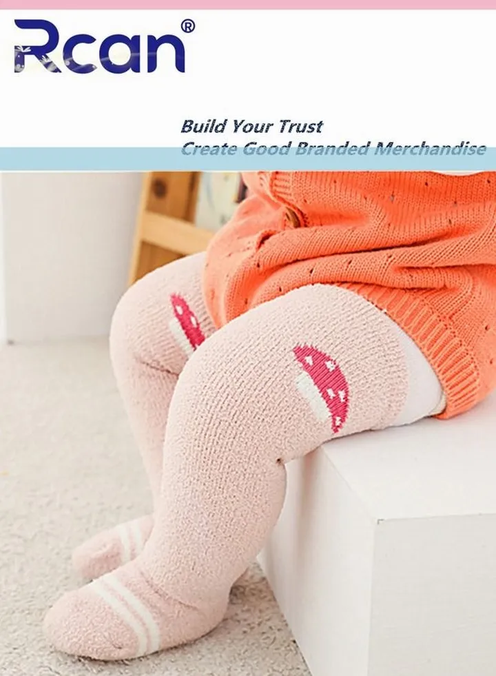 Cute Cartoon Thickened Winter Soft Warm Over-the-knee Coral Fleece Long Barrel Baby Socks