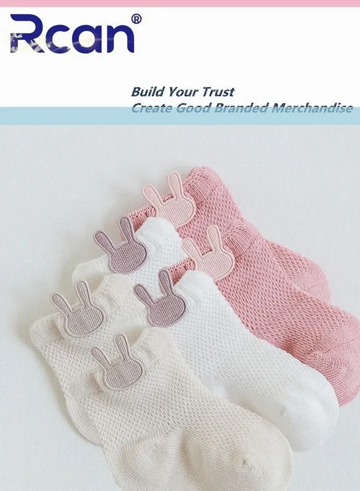 Rcan 3 Pairs Baby Cute Cartoon Print Socks Short Cotton