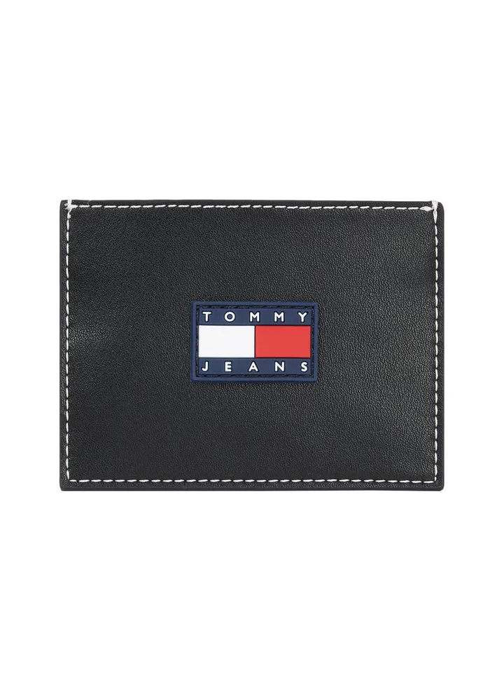 Men's Stiched Credit Card Holder/ Wallet - Leather, Black