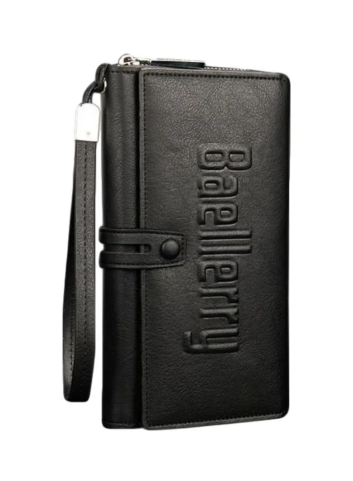 Leather Trifold Wallet Black