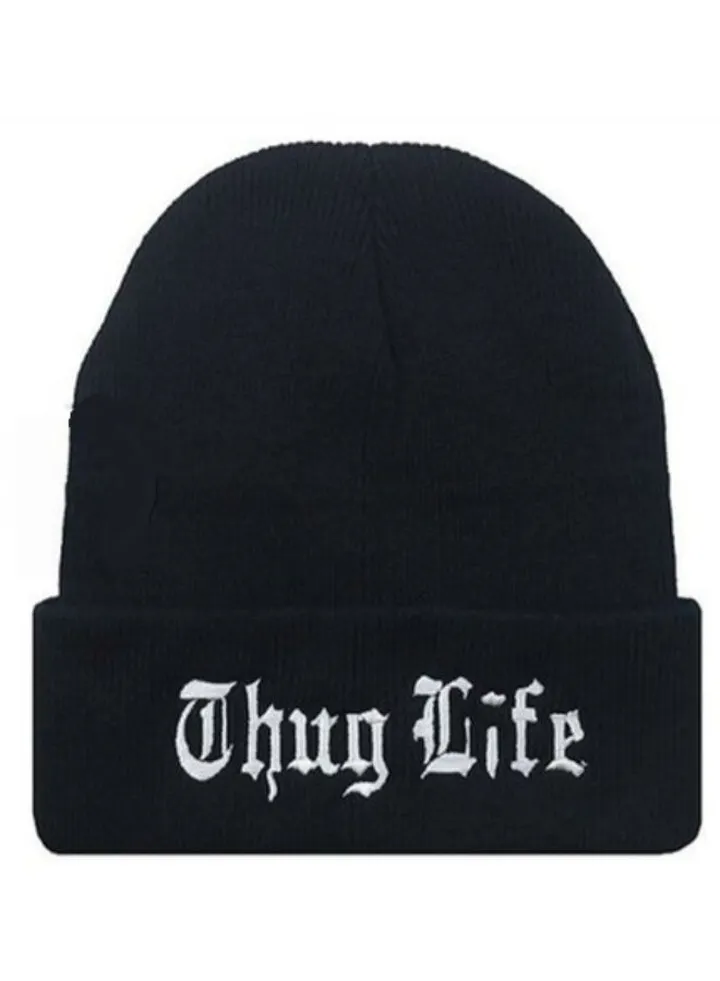 Knitted Cold Pullover Cap Black