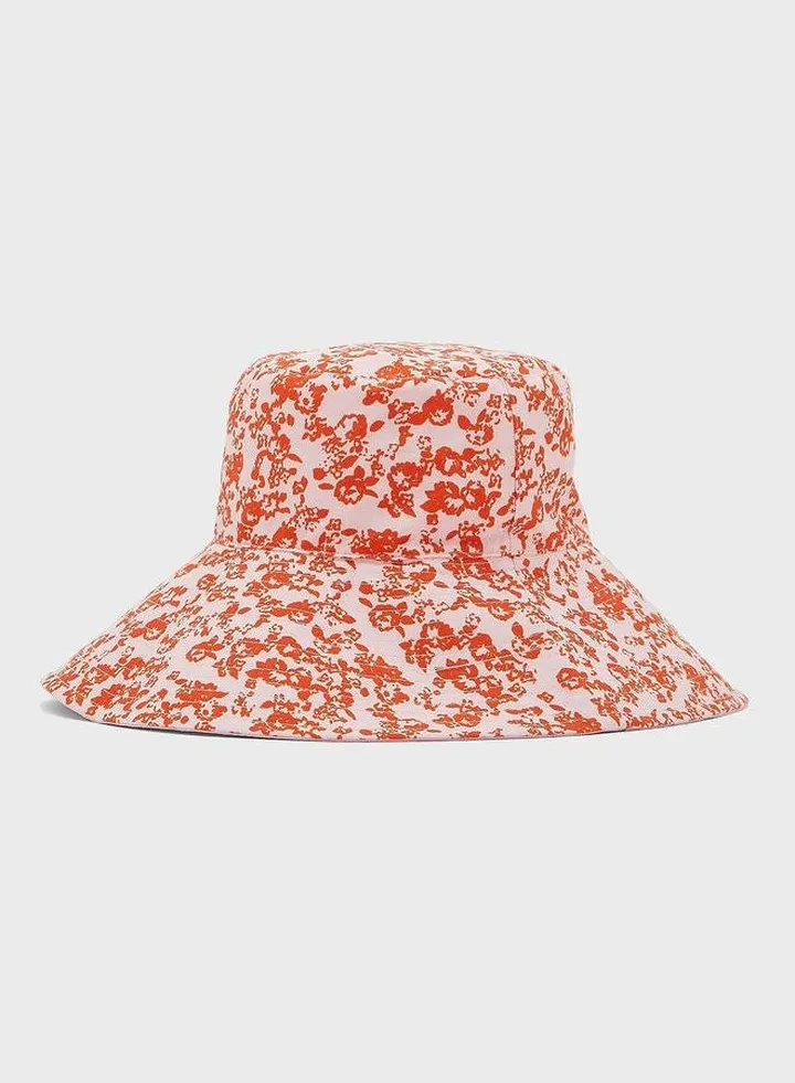 Casual Printed Bucket Hat Pink