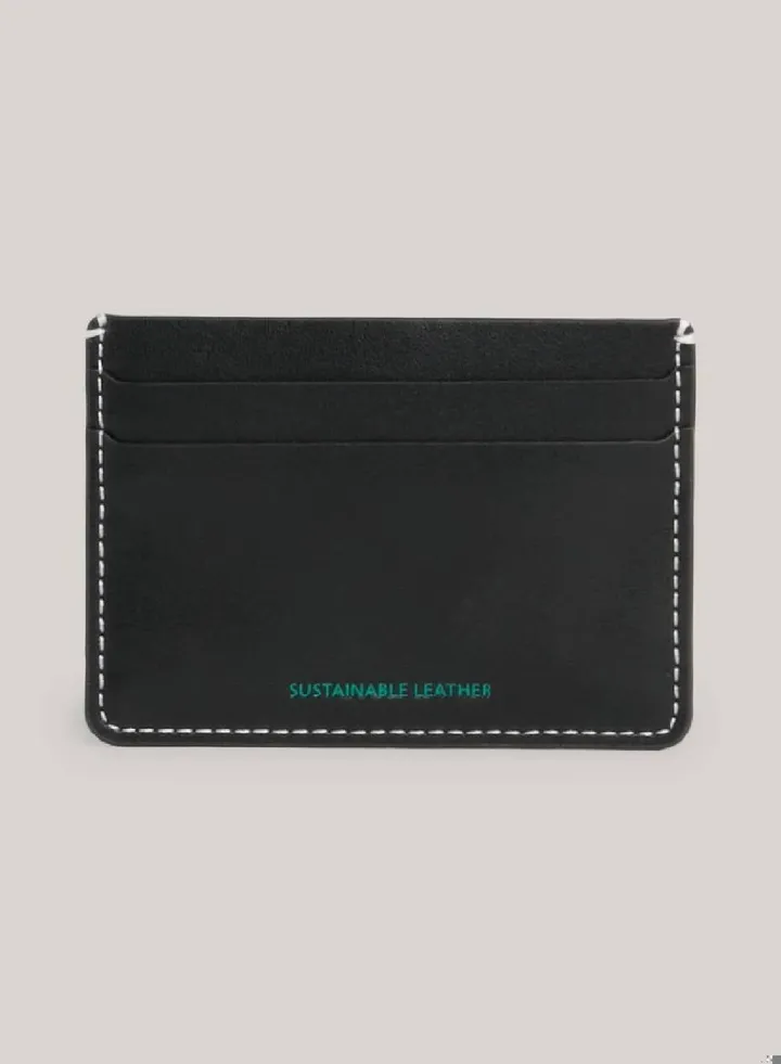 Men's Heritage Leather Credit Card Holder - Recycled leather mix, Black
