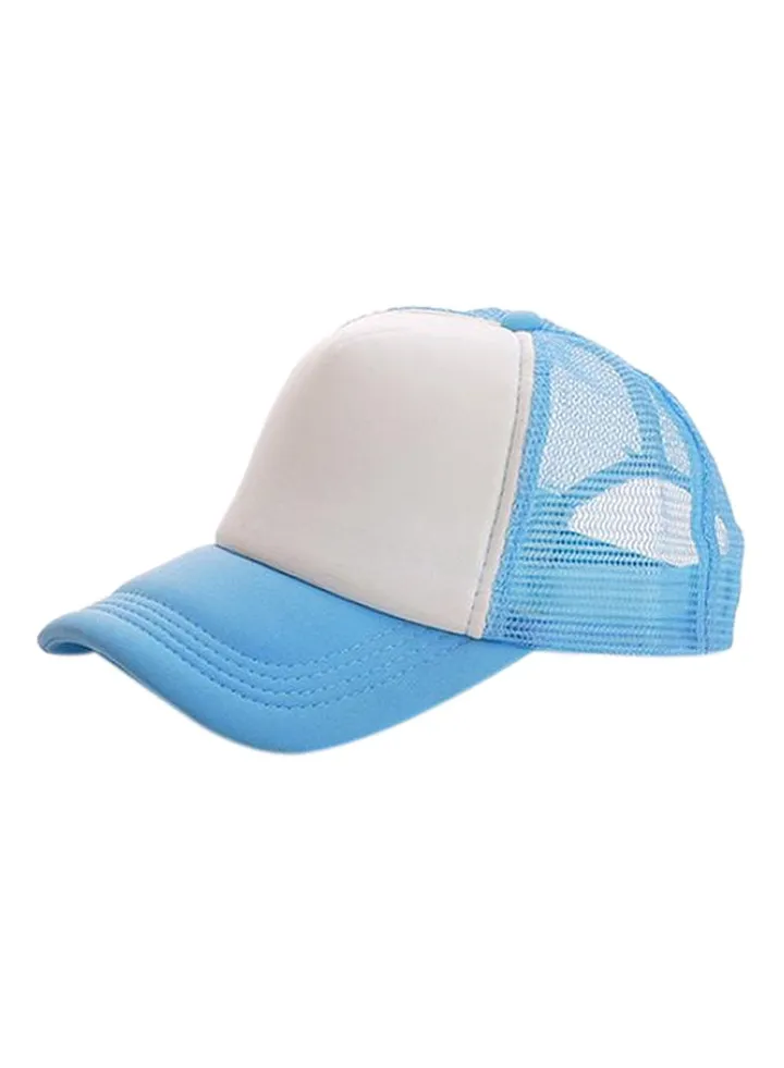 Adjustable Trucker Baseball Cap Lake Blue/White