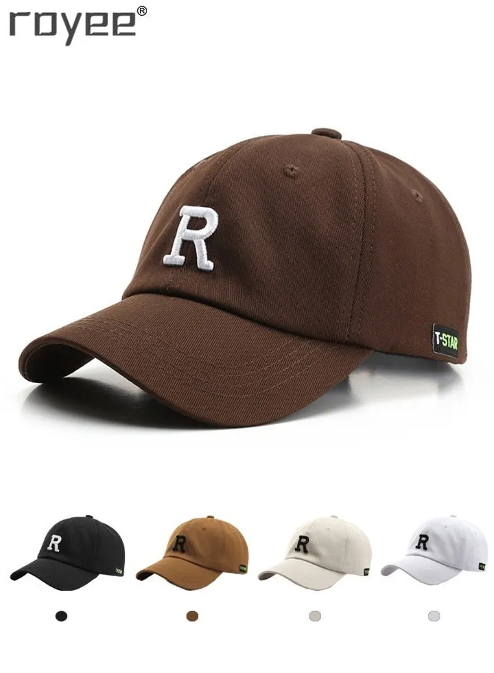 (Dark Brown*1pcs) Baseball Cap Women and Men Fashion Adjustable Hat Summer Sun Caps Cotton Soft Top Hat Hip Hop Snapback Hat