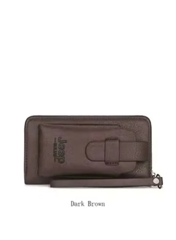 Handbag for men, genuine leather long wallet, high-end hidden wallet, mobile phone bag