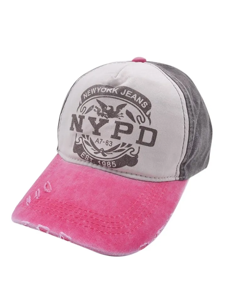 Snapback Closure Cap Pink/Beige/Grey