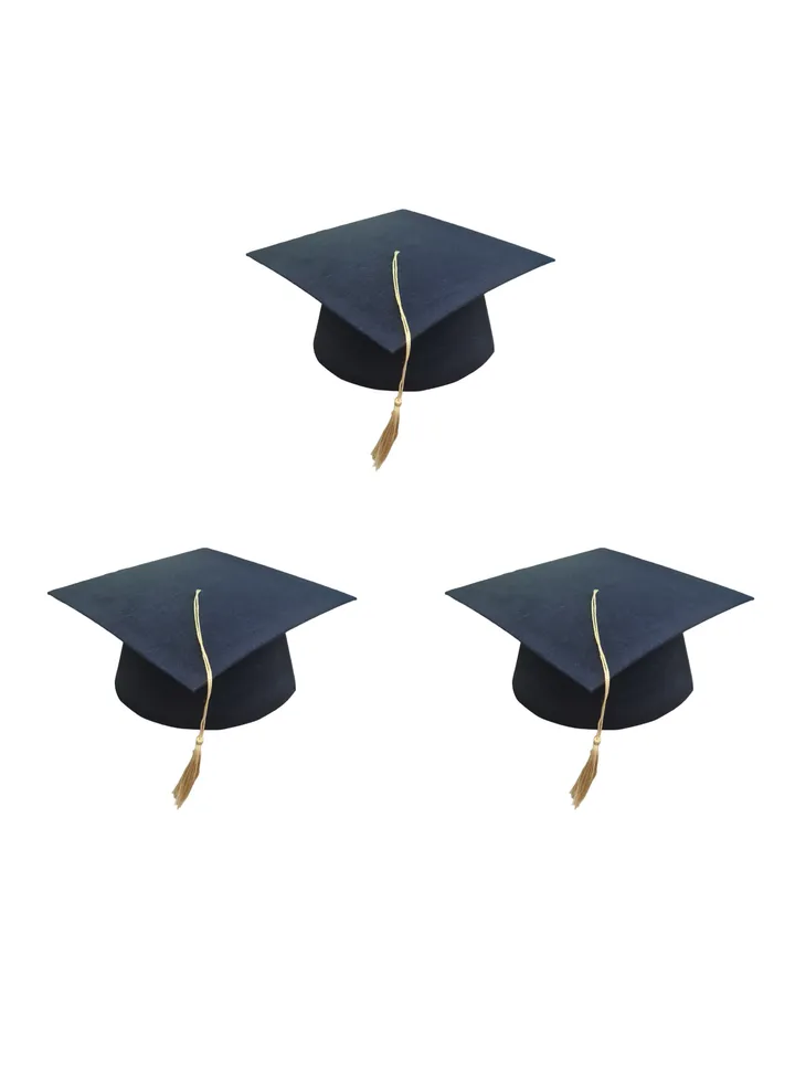 3 Pieces of Graduation Caps with Golden Tassel