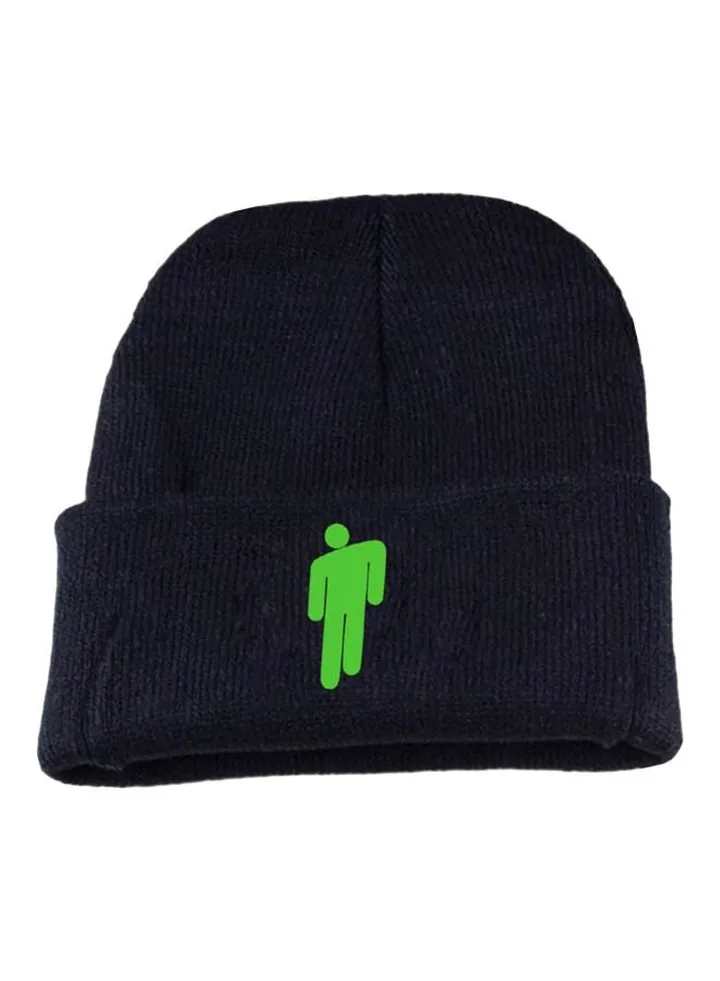 Billie Eilish Printed Knitted Cap Black/Green