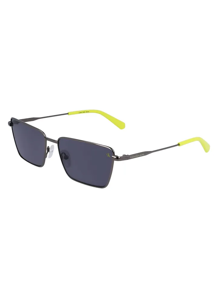 Full Rim Metal Rectangle Sunglasses Ckj22217S 5816 (017) Dark Ruthenium/Gray