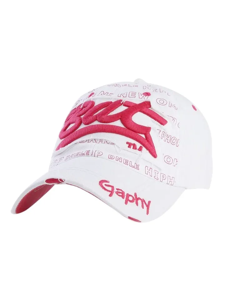 Snapback Closure Cap White/Pink