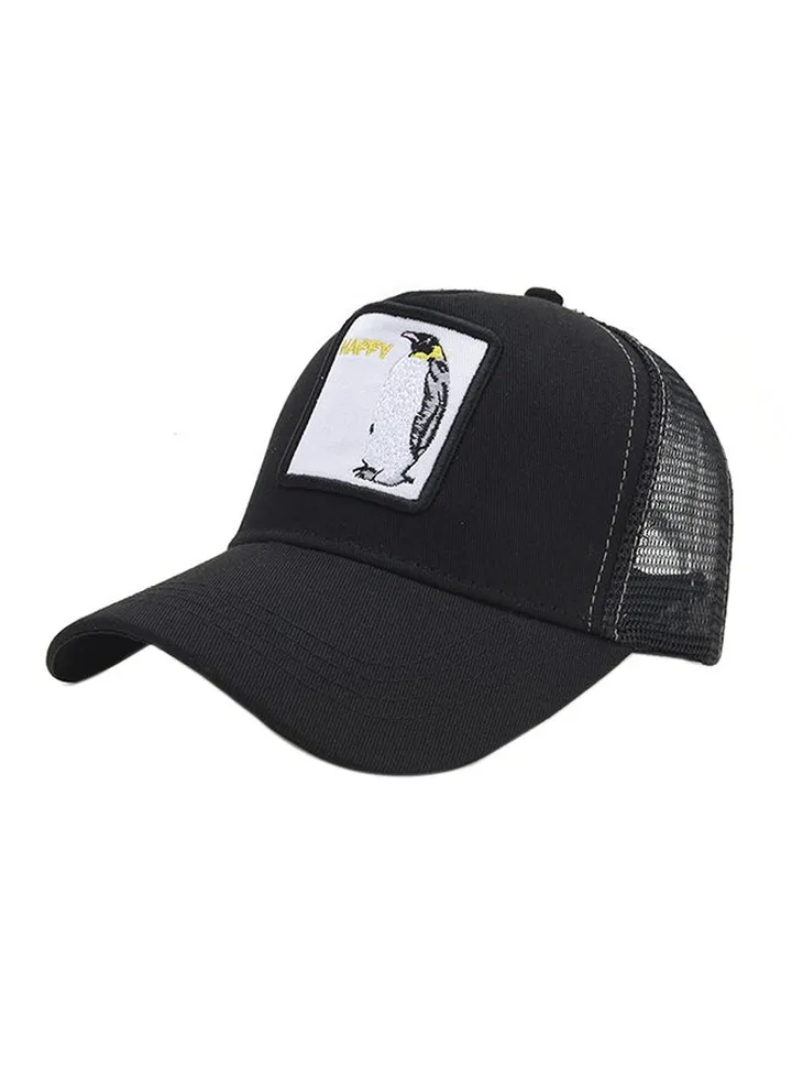Embroidered Cricket Cap Black
