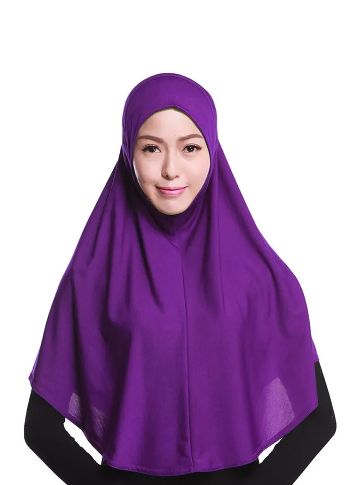 Long Head Cover Hijab Purple