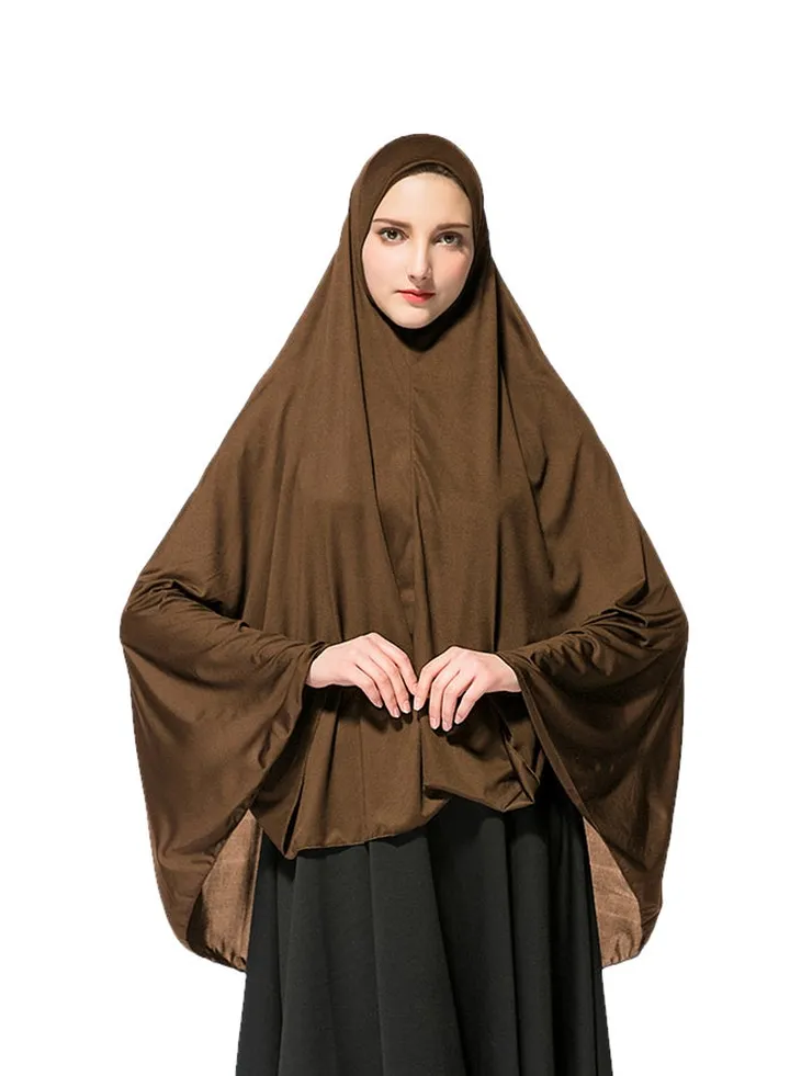 Polyester Blend Long Hijab Coffee