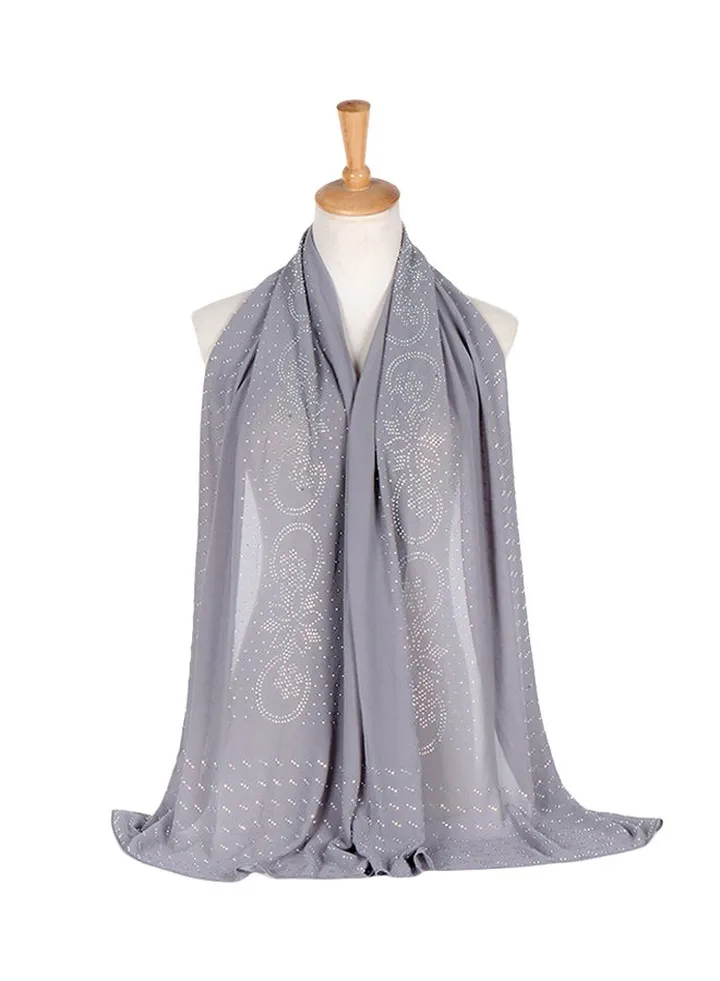 Embellishing Hijab Scarf Grey