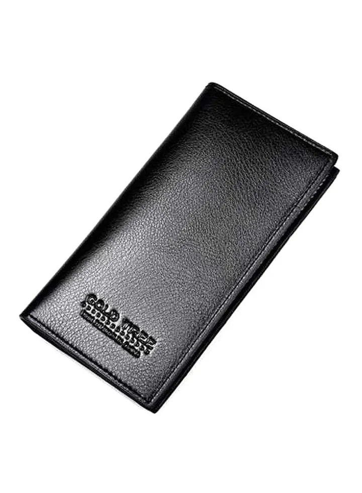 Long Leather Wallet Black