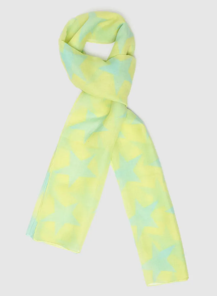 Star Printed Scarf Yellow