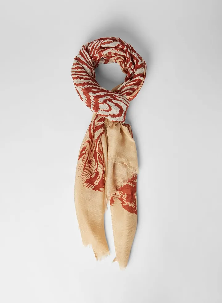 Zebra Print Scarf Beige