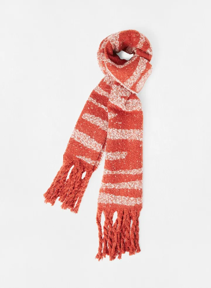 Fringe Scarf Red
