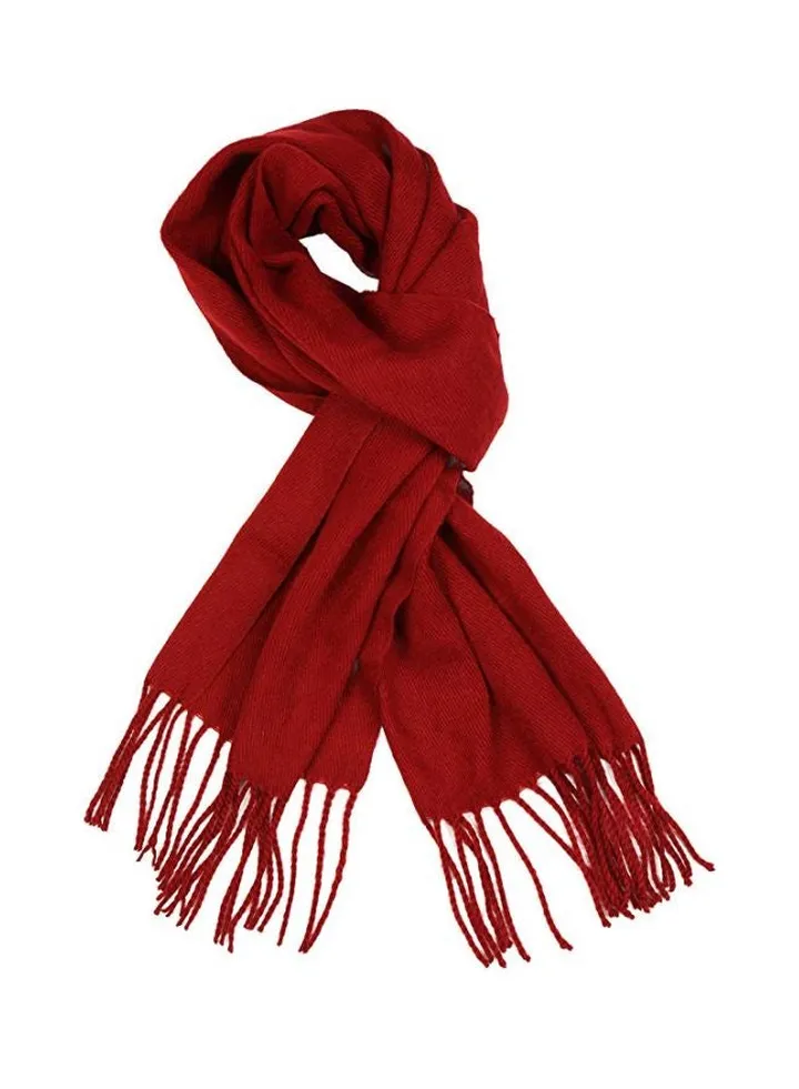 Solid Cashmere Scarf Burgundy
