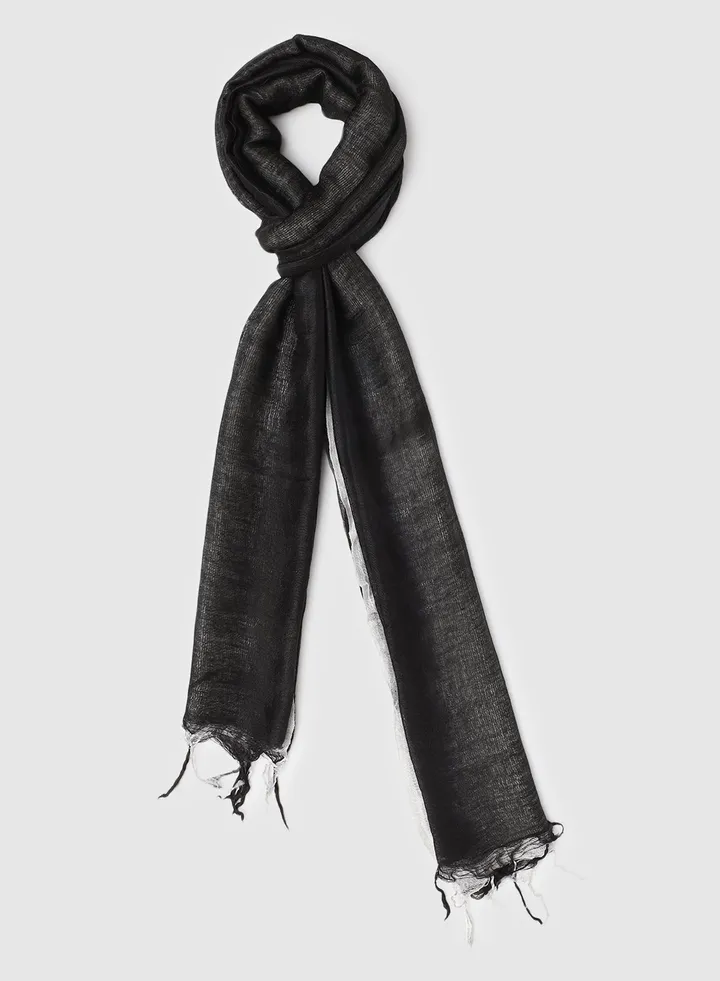 Colourblock Pattern Scarf Black/White