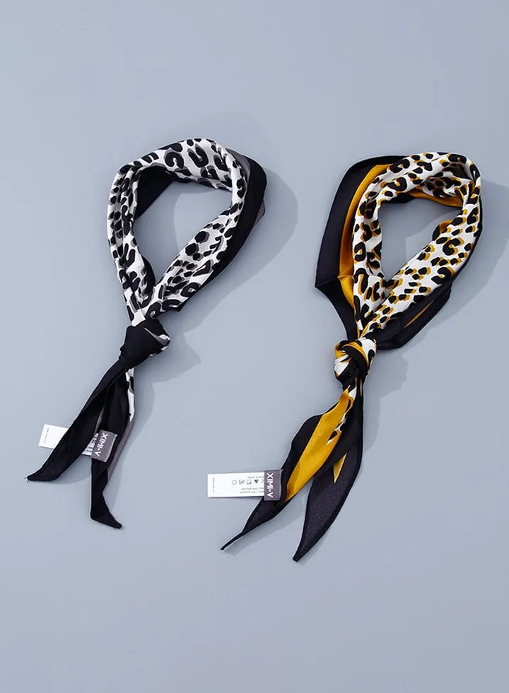 Leopard Print Rhombus Neckerchief Multicolour