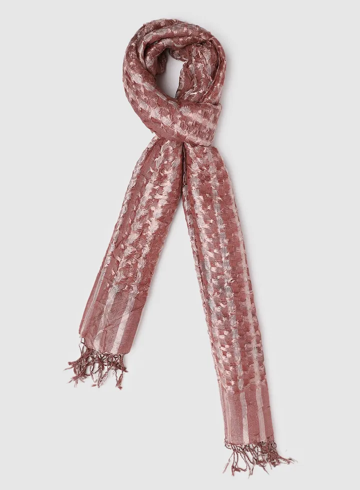 Regular Stripes Scarf Pink/Brown