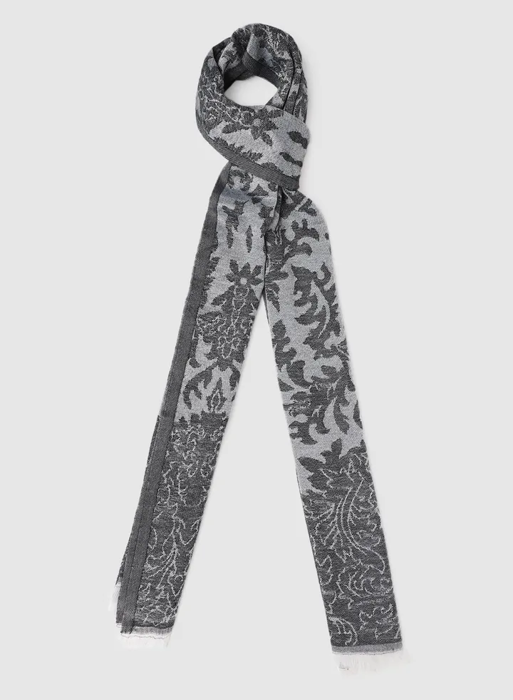 Basic Printed Scarf Grey
