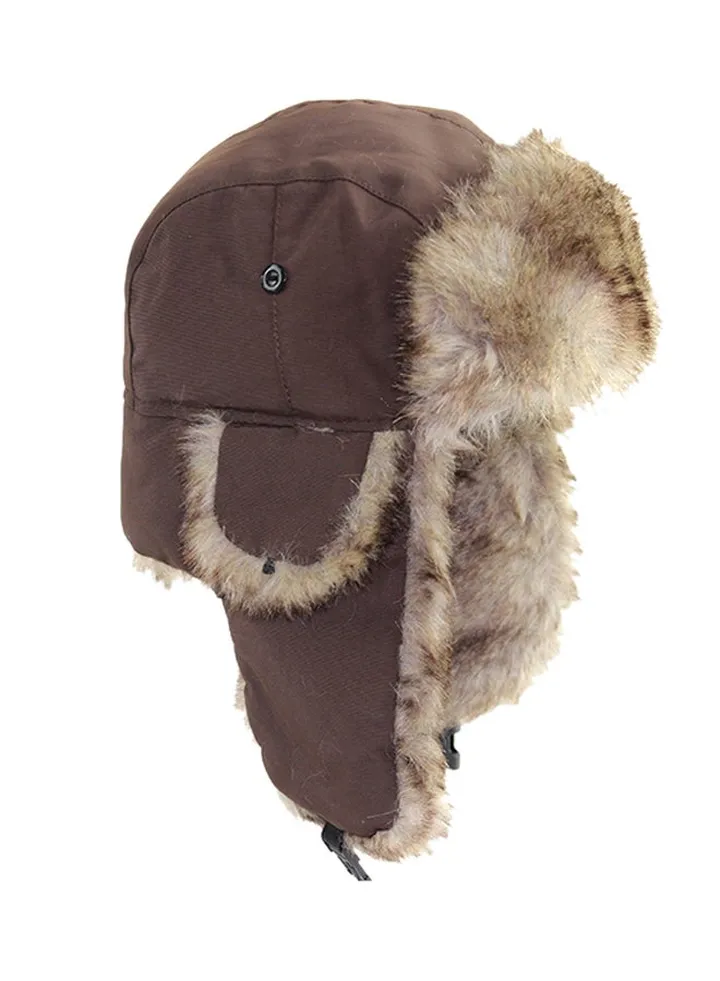 Bomber Headwear With Ear Flaps Coffee