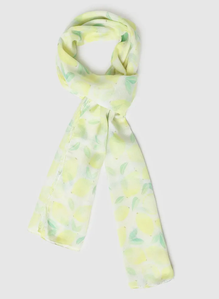 Printed Regular Scarf Yellow/White/Green