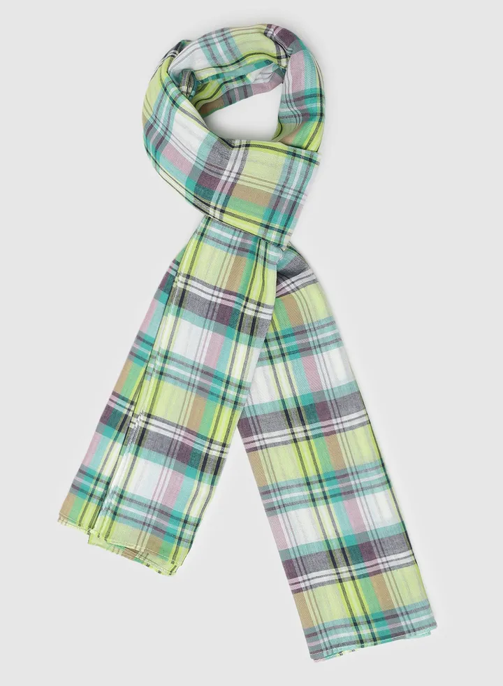 Checkered Pattern Scarf Multicolour