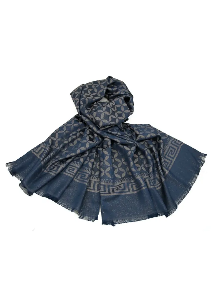 Tassel Detail Scarf Casual Regular Scarves Navy