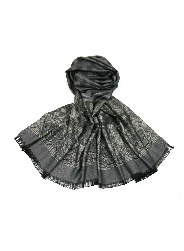 Tassel Detail Scarf Casual Regular Scarves Black