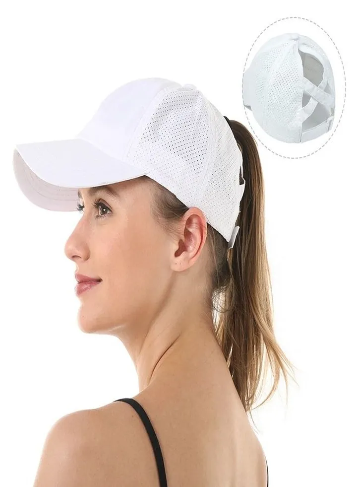 Simple baseball cap sun visor outdoor sports horsetail breathable mesh cap
