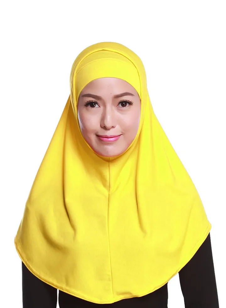 2-Piece Head Cover Hijab Yellow