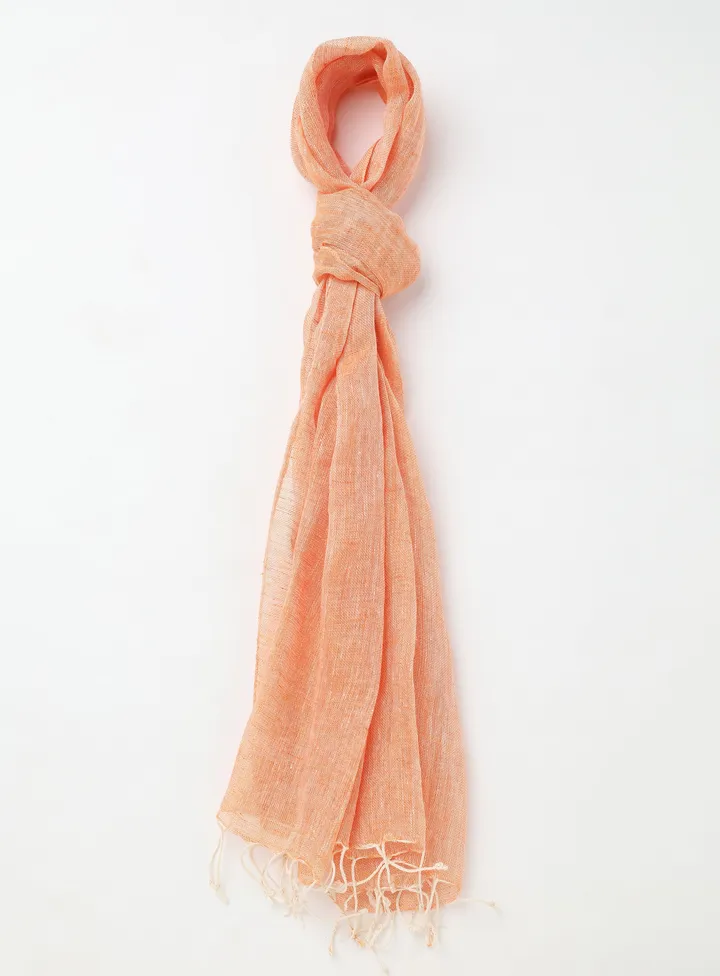 Solid Pattern Casual Scarf Pink/Orange
