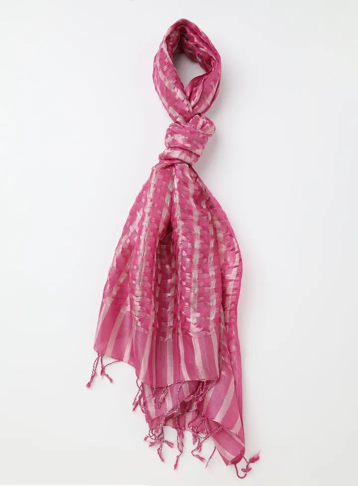Aop Scarf Pink/White