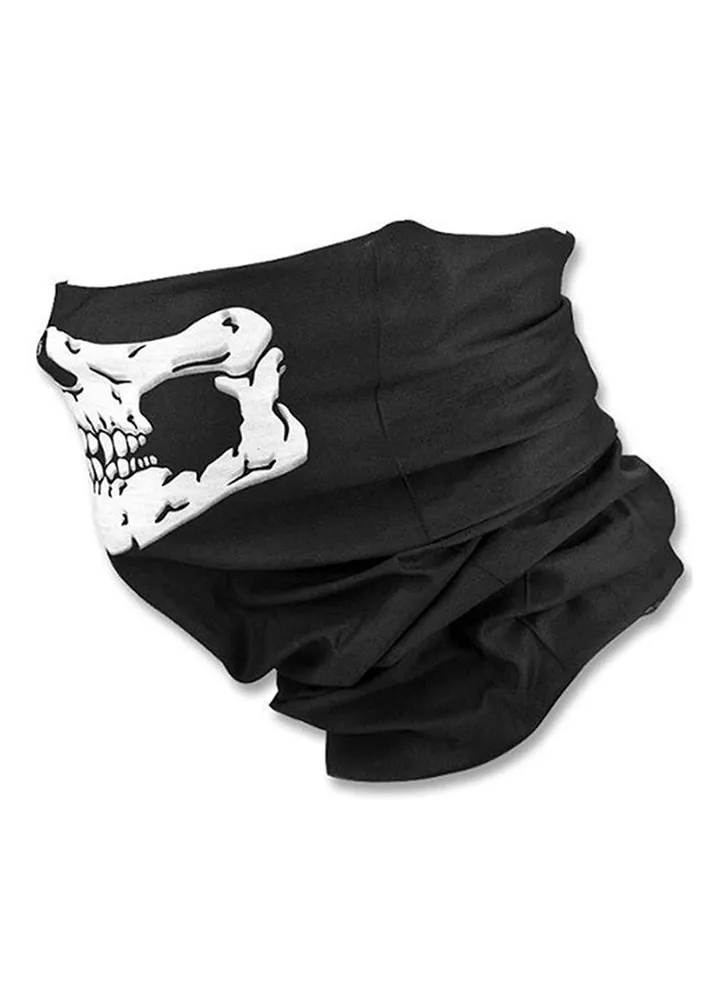 Skull Printed Bandana Black/White