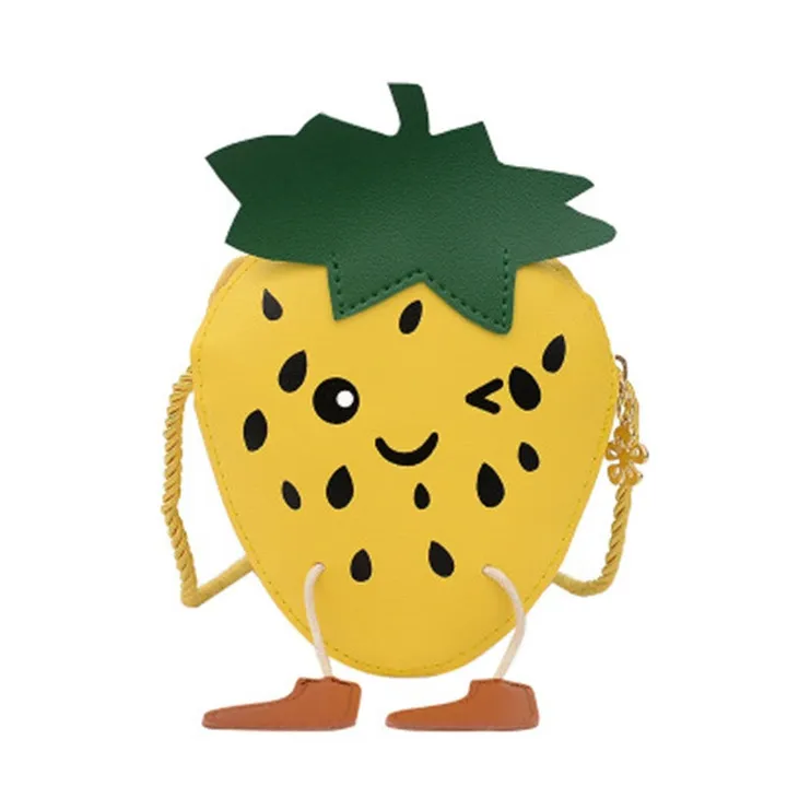 Lovely Strawberry Design Messenger Bag Yellow