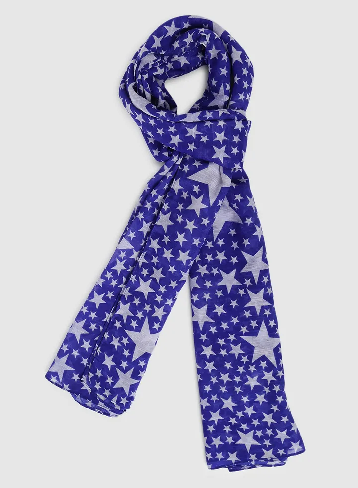 Casual Regular Scarf Blue/White