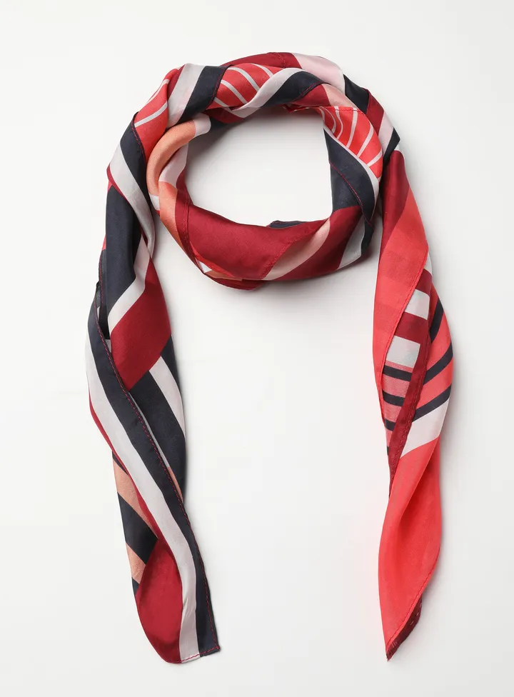 All-Over Printed Scarf Red/Black/White