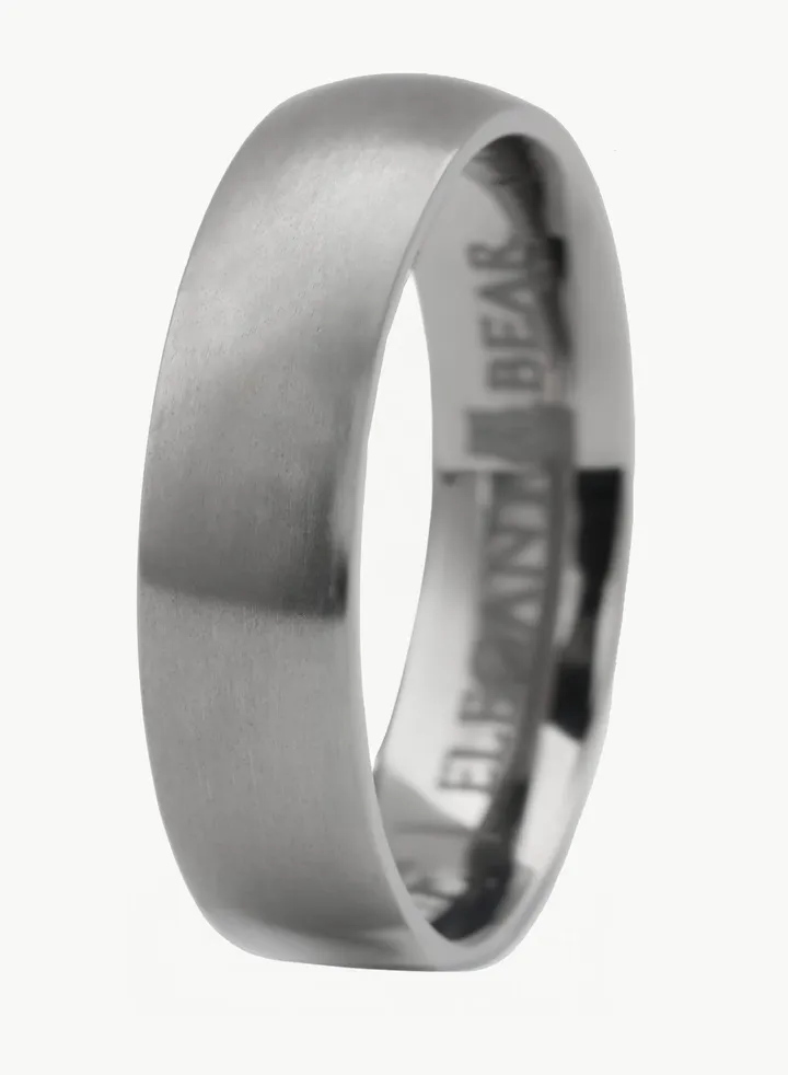 Titanium engagement ring silver matte 6ml