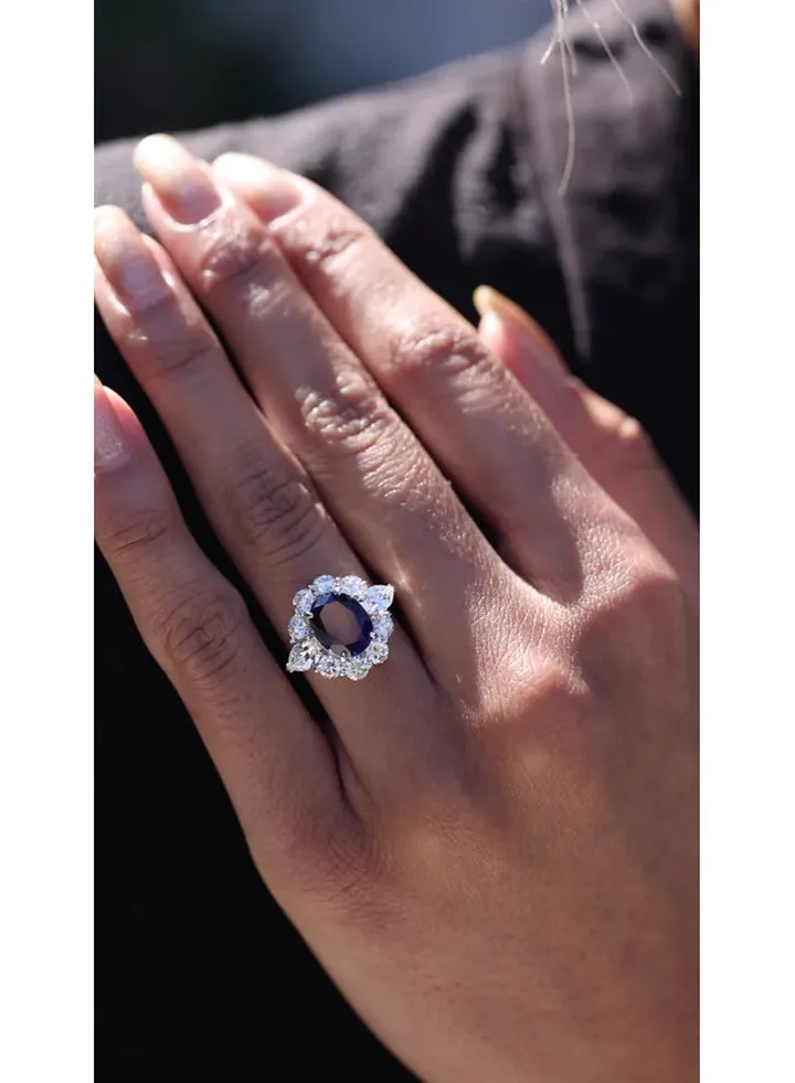 Blue Sapphire Oval Ring