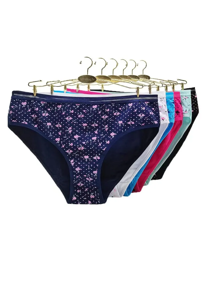 Zeemey 6 Pack Womens Underwear Cotton Sort Bikini Breathable Panties Low Rise Hipster Ladies Charming Cheeky Lingerie